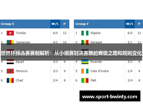 世界杯预选赛赛制解析：从小组赛到决赛圈的晋级之路和规则变化